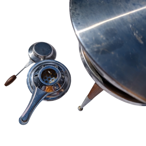 FONDUE POT Retro 1970 Stainless Steel Large Vintage Party Bowl - Picture 6 of 8